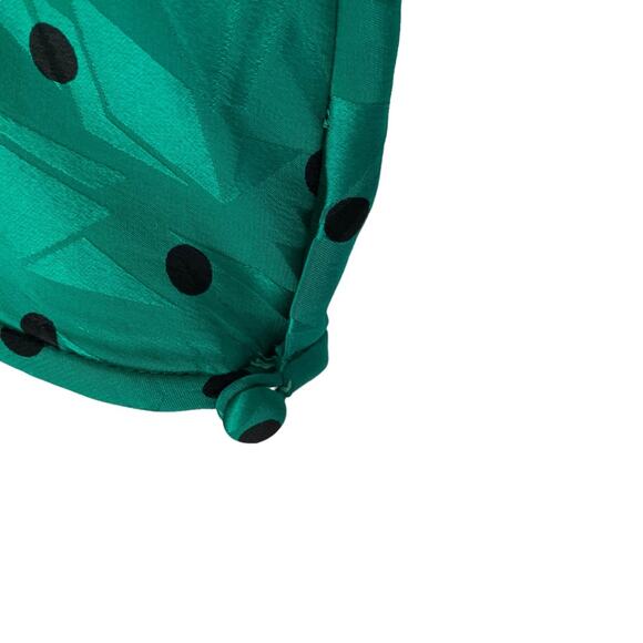 A.J. Bari Silk Green Sequin Polka Dot Dolman Sleeve Dress Petite 4 Vintage - Picture 6 of 9